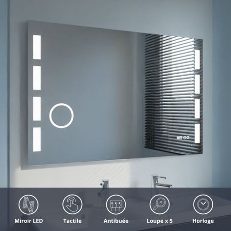Miroir lumineux de salle de bain 120cm – LED interchangeables – Épaisseur 31mm – Hauteur 80cm – Largeur 120cm – Excellence (1/8)