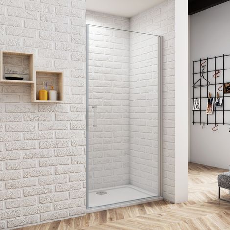 90X185cm Nischentür Drehtür Schwingtür Duschkabine Duschabtrennung Dusche 5mm ESG-Sicherheitsglas (1/5)