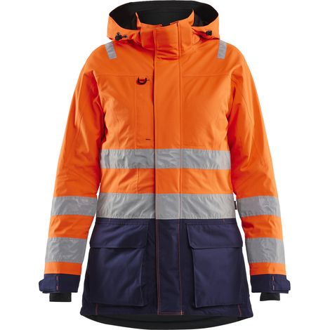 Parka invernale ad alta visibilità Donna 4472 - Arancione fluorescente/Marina M