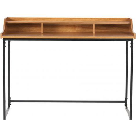 Bureau coloris marron en bois / métal - Dim: 90 x 120 x 60 cm -PEGANE-