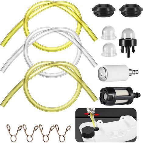 14-teiliges Kraftstoffschlauch-Set für Freischneider, universelle Kraftstoffleitungen mit Filtern und Pumpen, Hauptkraftstoffleitung usw. für Freischneider, Rasenmäher, Laubbläser, Kettensägen - (1/5)
