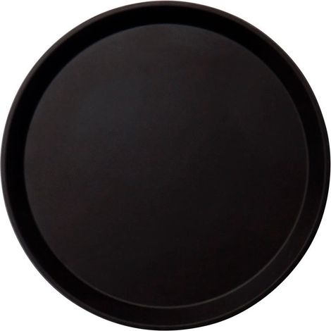 Plateau rond Camtread rebord élevé - antidérapant - Ø 45 cm - Noir - Lot de 6 - Cambro