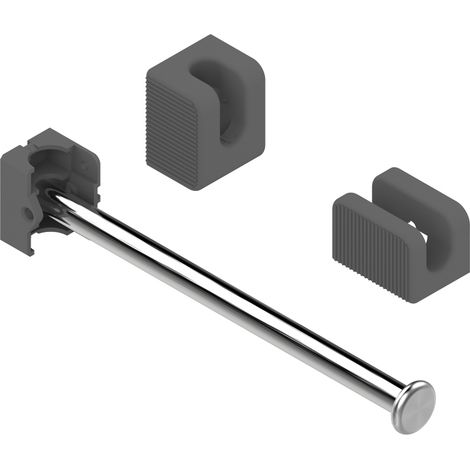Porte cintres escamotable - Décor : Anthracite - Matériau : Acier inoxydable / Plastique - MENAGE&CONFORT (1/4)