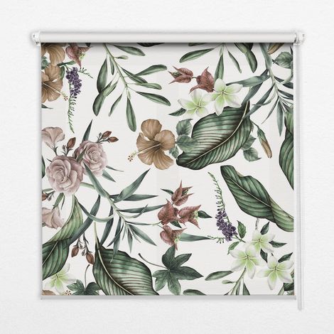 Innenrollo Fensterrollo - Rollo ohne Bohren - Sichtschutzrollo - Lichtdurchlässiges Rollo - Rechteckiges - Rollo - (140 cm x 140 cm) - Exotische Natur