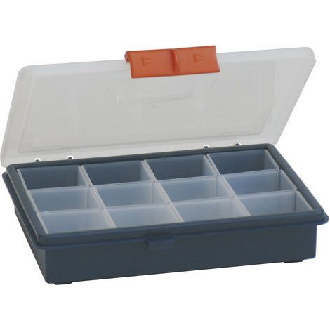 Scatola portaminuterie "CLASS 19" con 12 vaschette estraibili - Blu - Mobil Plastic (1/3)