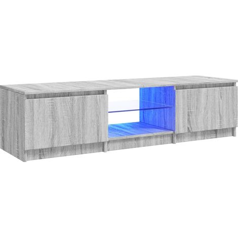 Mobile TV multimediale scaffale per televisione televisione buffet sala da pranzo soggiorno camera da letto con luci a LED sonoma 140 x 40 x 35,5 cm grigio 020026806