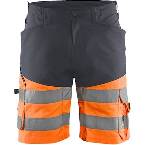 Short de travail haute visibilité stretch 1541 - Gris moyen/Orange fluo XS - FR(38) - SE(C44) - Standards (1/2)