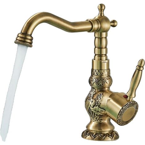 Robinet de cuisine, monté sur le plan de travail, mélangeur d'eau chaude et froide, Vert (1/2)