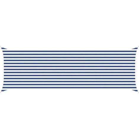 Voile d'ombrage bleue et blanche, 6 x 2 mètres, 100% polyester Oxford. (1/5)