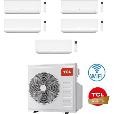 Climatizzatore Condizionatore TCL BreezeIN serie P9 Wifi R32 Penta Split Inverter 9000 + 9000 + 9000 + 9000 + 12000 BTU con U.E. MT4250 Classe A++/A+