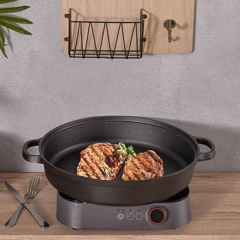 32.5CM Cast Iron Non-Stick Frying Enamel Round Casserole Pan (1/5)