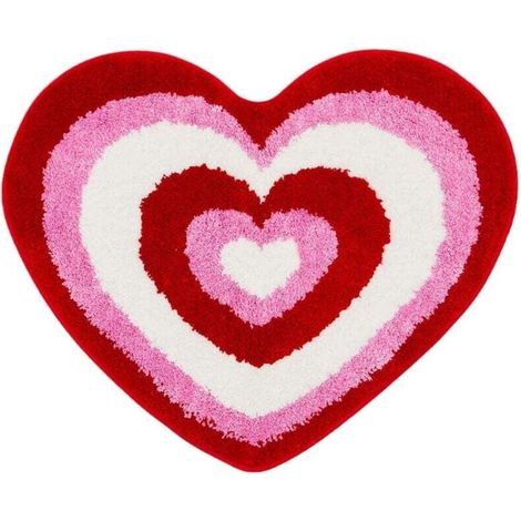 Tapis de Sol en Forme de Cœur - Idéal pour la Saint-Valentin, Tapis de Salle de Bain ou Décoratif pour Porte d'Entrée - Décoration Festive et Romantique. (1/4)