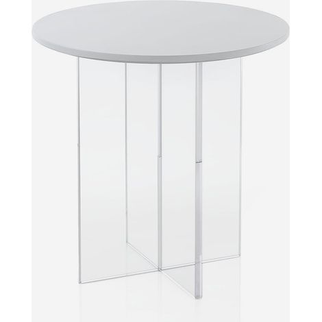 Runder Beistelltisch Dalen 50 aus MDF und Acryl fürs Wohnzimmer