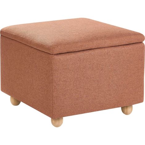 Pouf mit Stauraum FERNDALE Stoff Goldbraun