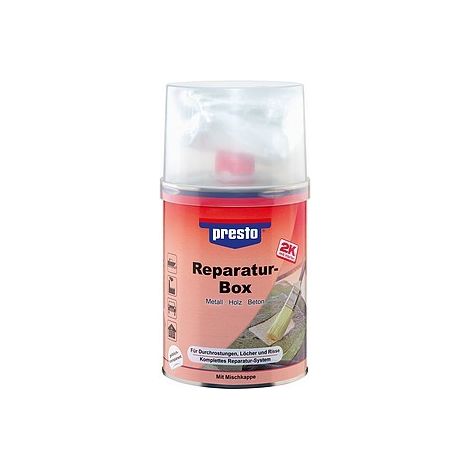 KIT MASTIC DE RÉPARATION RESINE POLYESTER 2K SANS STYRENE 1KG PRESTO (1/2)