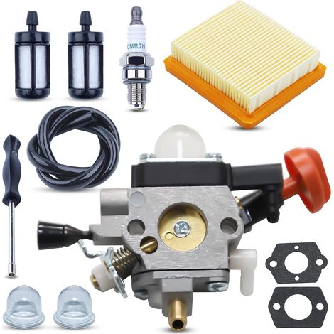 FS91 Carburateur pour Stihl FS91 FS91R FS111 FS89 HT102 HT103 FC91 FC96 KM91 KM91R KM111 FC11 avec Filtre à Air Bougie de Allumage Tube d'Huile Tournevis Amorçeur Ampoule (1/5)