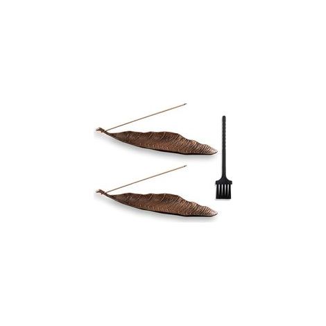 2 Pièces Couleur Cuivre Porte encens Feuilles, Brûleur D'encens Ash Catcher,Cendres Convient pour Les Bâtonnets D'encens, Idéal pour La Méditation Yoga
