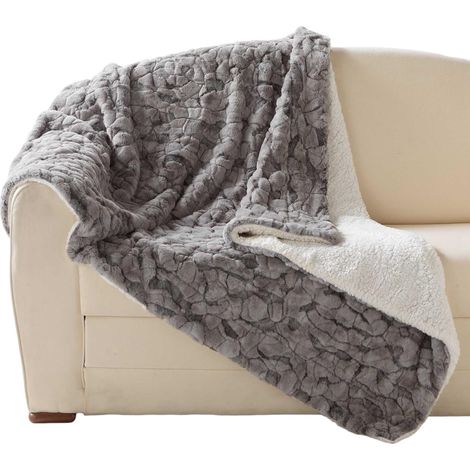 Plaid tout doux 125 x 150 cm Eskimos marron glace (1/2)