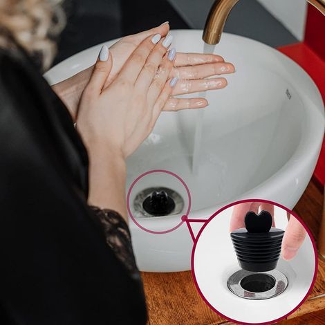 AIDUCHO Juego de 2 tapones de drenaje universales de silicona para bañera, cocina, baño y lavabo (blanco) (1/5)