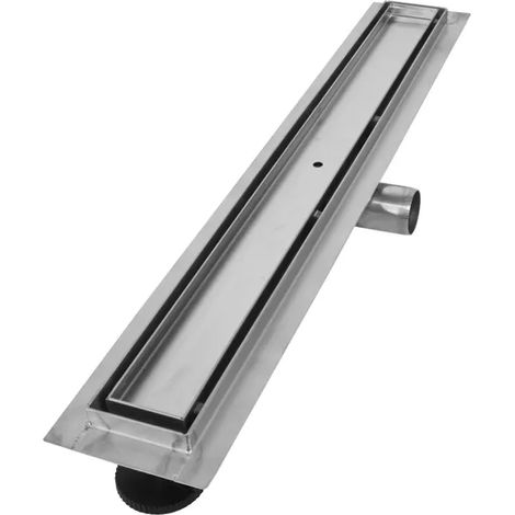 Bonde de douche extra plate 30 cm, kit complet de bonde de sol carrelable en acier inoxydable avec siphon et récupérateur de cheveux (1/5)