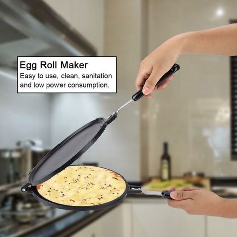 1 Moule à gaufres,alliage d'aluminium,poignée isolée,revêtement antiadhésif,cuisson sur gaz,usage domestique (1/4)