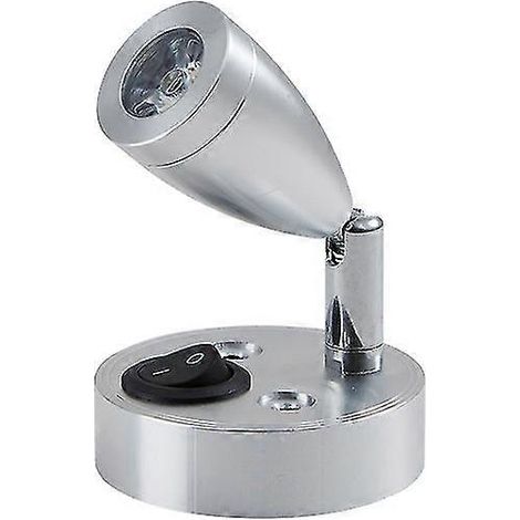 Lampe de lecture LED 3 W 12 V pour bateau, caravane, camping-car, voiture, avec interrupteur intégré, lumière blanche, 6 000 K. (1/3)