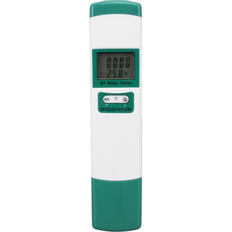 Medidor Calidad Agua 5 en 1 Bluetooth EC TDS Salinidad SG Temperatura LCD – Ideal para Piscina y Acuario (1/5)