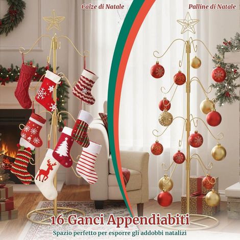 16 crochets porte-bas de Noël en forme de sapin, support décoratif pour chaussettes et ornements, montage sans outil (1/5)
