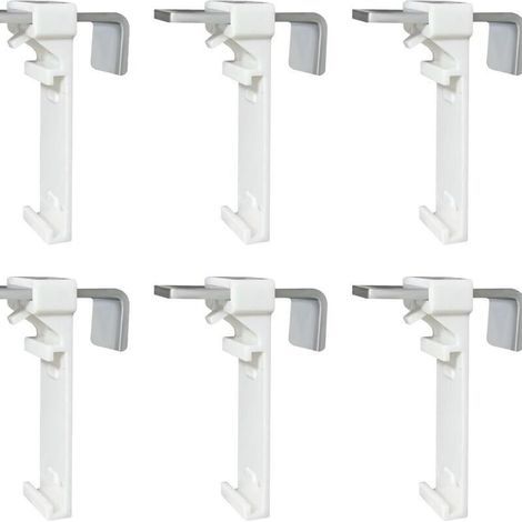 Lot de 6 supports de serrage pour store enrouleur double, store double sans perçage, à clipser et à coller, comme accessoire de rechange pour la fixation sur une fenêtre en PVC fixe (1/5)