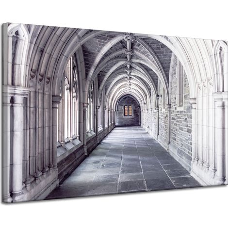 Leinwandgemälde Architektur Korridor Bögen 120x80 Stil Barock