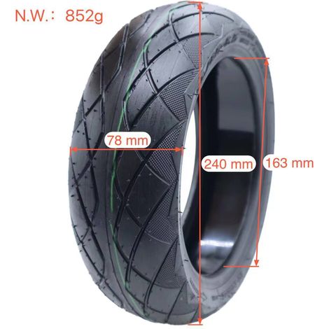 Pneu tubeless Chaoyang 10 pouces 70/65-6,5 pouces, anti-crevaison, pour trottinette électrique Nai'enbo. (1/4)