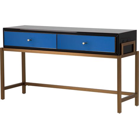 Console miroir en acier inoxydable Prestine 140 x 42 x 73 cm