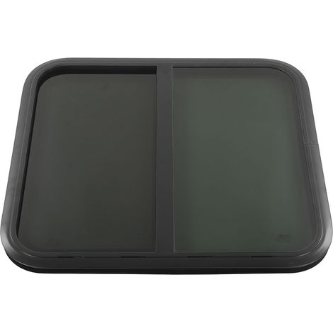 Fenêtres coulissantes arrondies 800 x 700 mm, verre trempé épais résistant aux UV, cadre en alliage d'aluminium noir avec moustiquaire pour caravanes, camping-cars et véhicules de loisirs (épaisseur d (1/5)