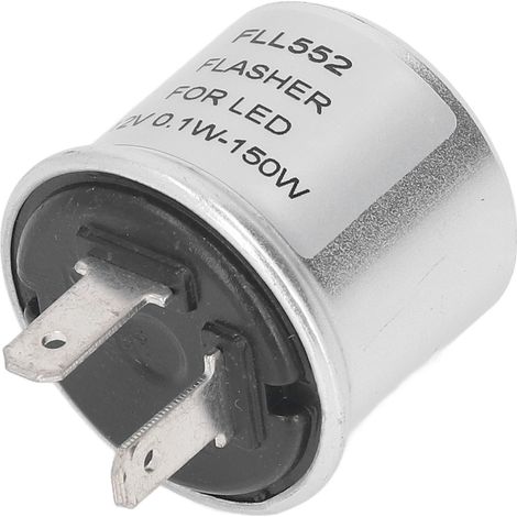 Relais clignotant à LED, boîtier en aluminium, 2 broches, faible consommation, 12 V
