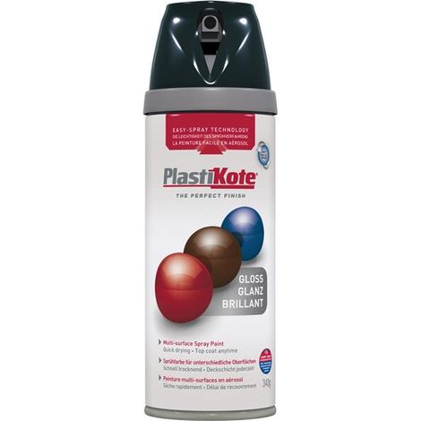 PlastiKote 440.0021100.076 Twist & Spray Gloss Black 400ml PKT21100