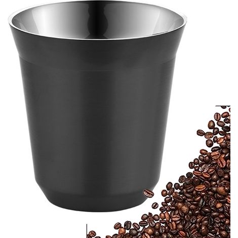 Tasse À Espresso - Acier Inoxydable 304 Double Paroi - 80 ml - Pour Café Expresso Boissons Chaudes Ou Froides - Lot De 2 (1/5)