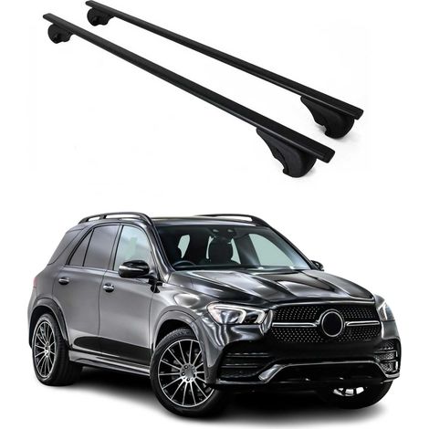 OMAC Barres de toit pour Mercedes GLE W167 2019-2026 – TÜV / DIN 75302:2019 – Antivol inclus – Charge max 75 kg – 2 barres Noir