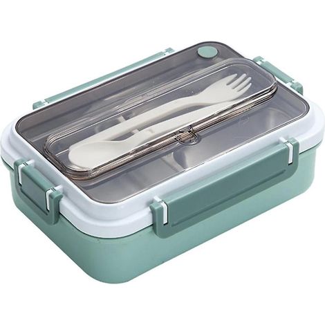 Boîte à lunch - Bento - 3 Compartiments - 1 Pièce - Pour Enfants et Adultes - Vert (1/5)