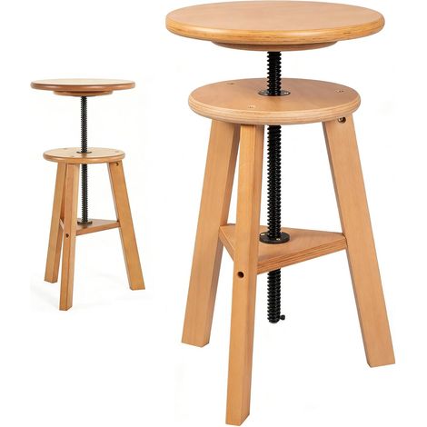 Tabouret à dessin en bois de hêtre réglable en hauteur 48-65 cm Tabouret d'artiste multifonction pour atelier d'artiste, studio, maison, bar, cuisine ou bureau (1/5)