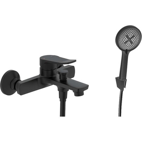 kielle Nefia - Miscelatore per vasca con accessori EcoSpare, nero opaco 10327SN74 (1/5)