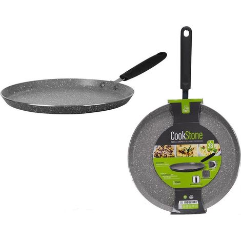 Trade Shop - Crêpes-Pan ⌀28cm in der -guss-Aluminium-Non-Stick-Stein-Effekt-Induktion -