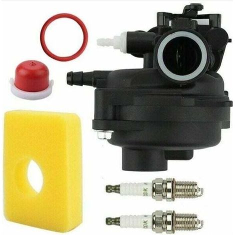 Kit Carburateur pour Briggs & Stratton 593261 595656 591979 591160, pour Moteur de Tondeuse à Gazon 300E 450E 500E 550EX 500 125cc 140cc, 08P502 8P502 02 00000 9P602 9P602 (1/4)