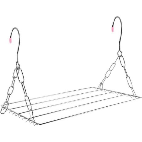 SèChe-Linge Multifonctionnel, Cintre de SéChage VêTements Blanchisserie en Acier Inoxydable pour Suspendre des VêTements, Serviettes, Chaussettes (1/4)