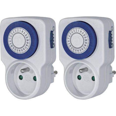2 - Mechanischer Timer - Programmierbarer Stecker - 96 Tageszyklen - Dauerbetrieb - Für den Innenbereich - Weiß - 230 V (1/3)