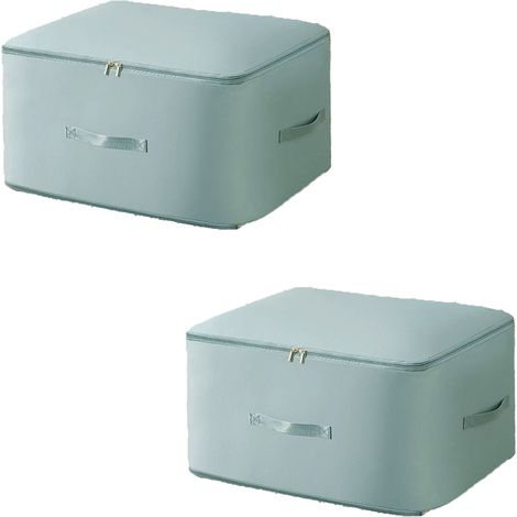 Sac de rangement portable pour vêtements de grande capacité, sac de rangement pour literie, bleu (54x42x30cm), 2 pièces (1/5)