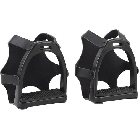 Lot de 2 étriers d'équitation antidérapants à structure renforcée, avec housse en filet. (1/5)