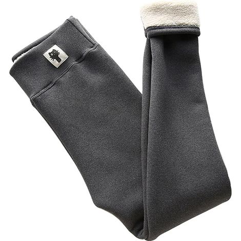 Leggings aus Lammleder in Schwarz und Grau, Damen-Leggings für Herbst und Winter, hochgeschnitten