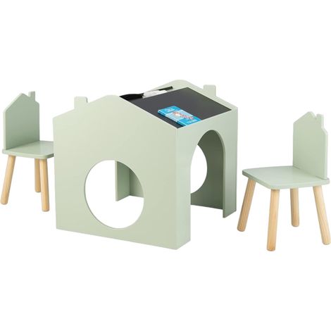 Tavolo GINGER HOME per Bambini con 2 Sedie – Casetta Multiattività con Lavagna Nera, Piano per Disegnare e Leggere (1/5)