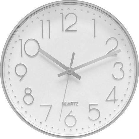 30cm Round Modern Quartz Silent Wall Clock Crawling in Seconds No Ticking for Office Home School (12 inch) 3 (1/5)