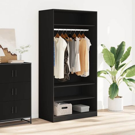 vidaXL Armario de madera contrachapada negro 100x50x200 cm (1/5)